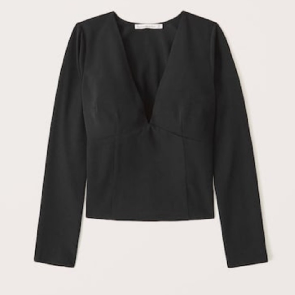 Abercrombie & Fitch Long sleeve deep v top - M